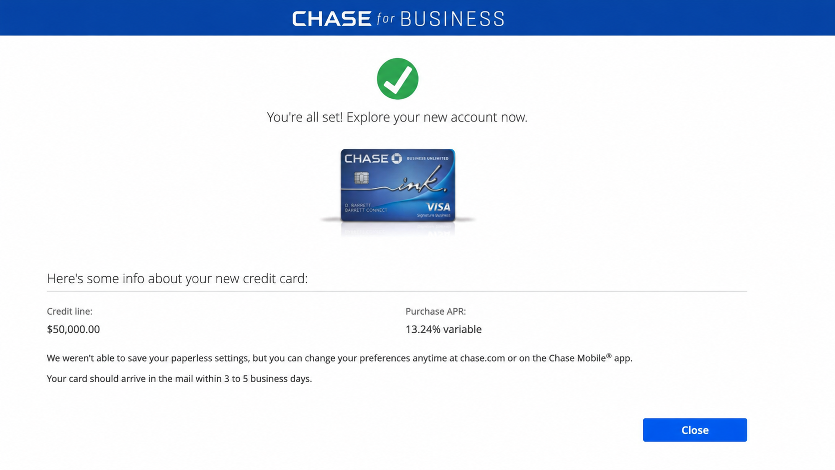 Funding proof for Jamie E. — $79,500 from Chase