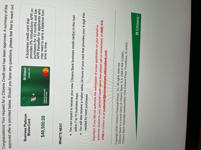 Funding proof for Kyle W. — $107,000 from Citizens Bank