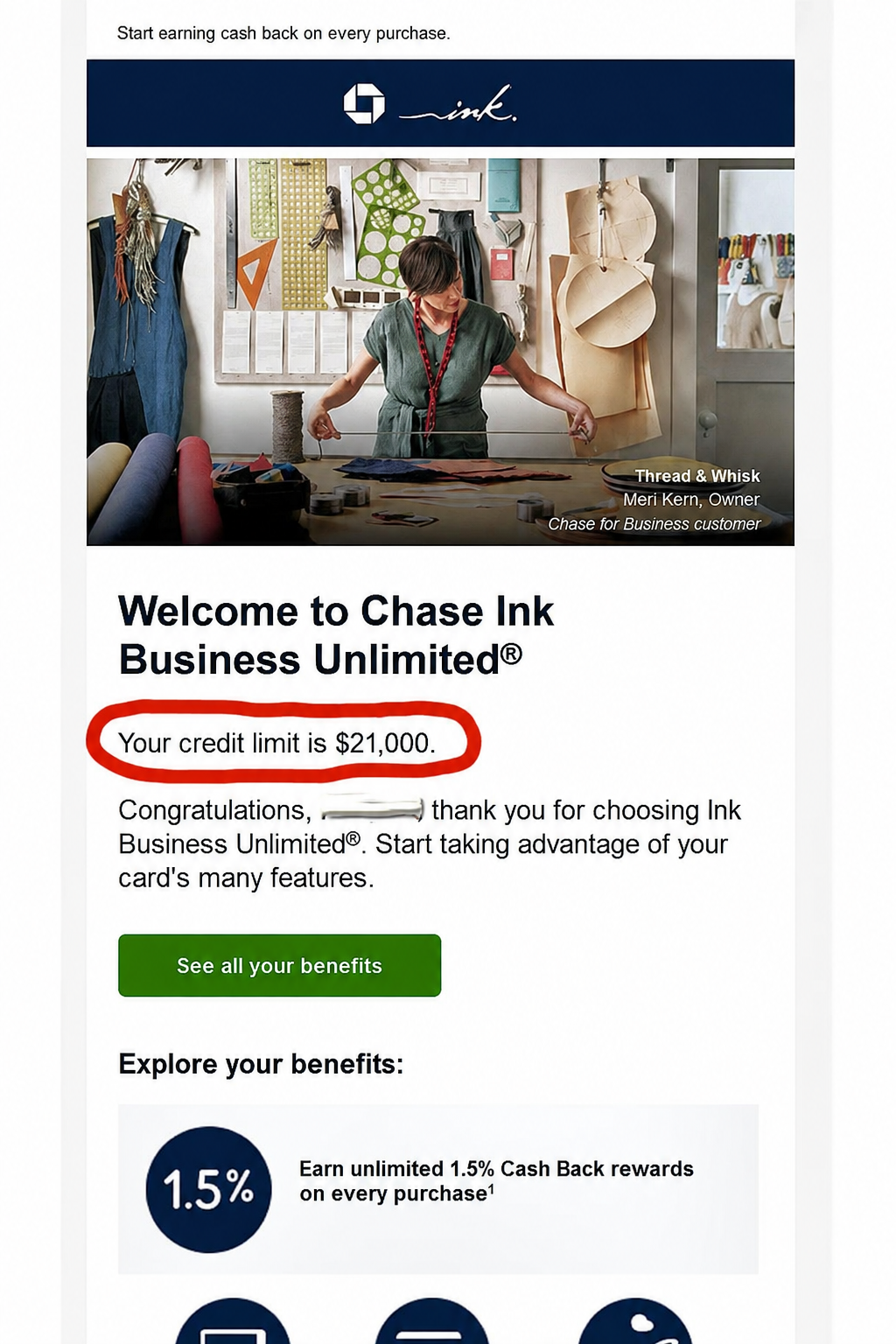 Funding proof for Blake C. — $82,000 from Capital One