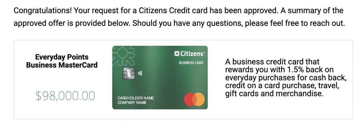 Funding proof for Trent H. — $83,500 from Citi