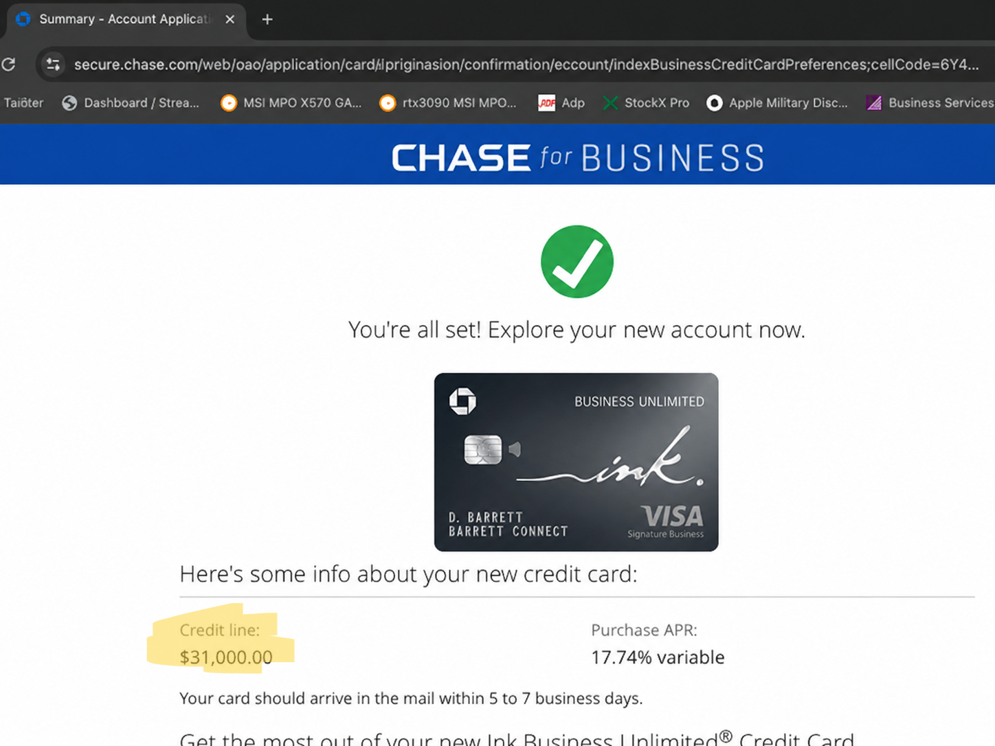 Funding proof for Mike S. — $74,000 from American Express
