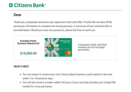 Funding proof for Eddie A. — $35,000 from Citizens Bank